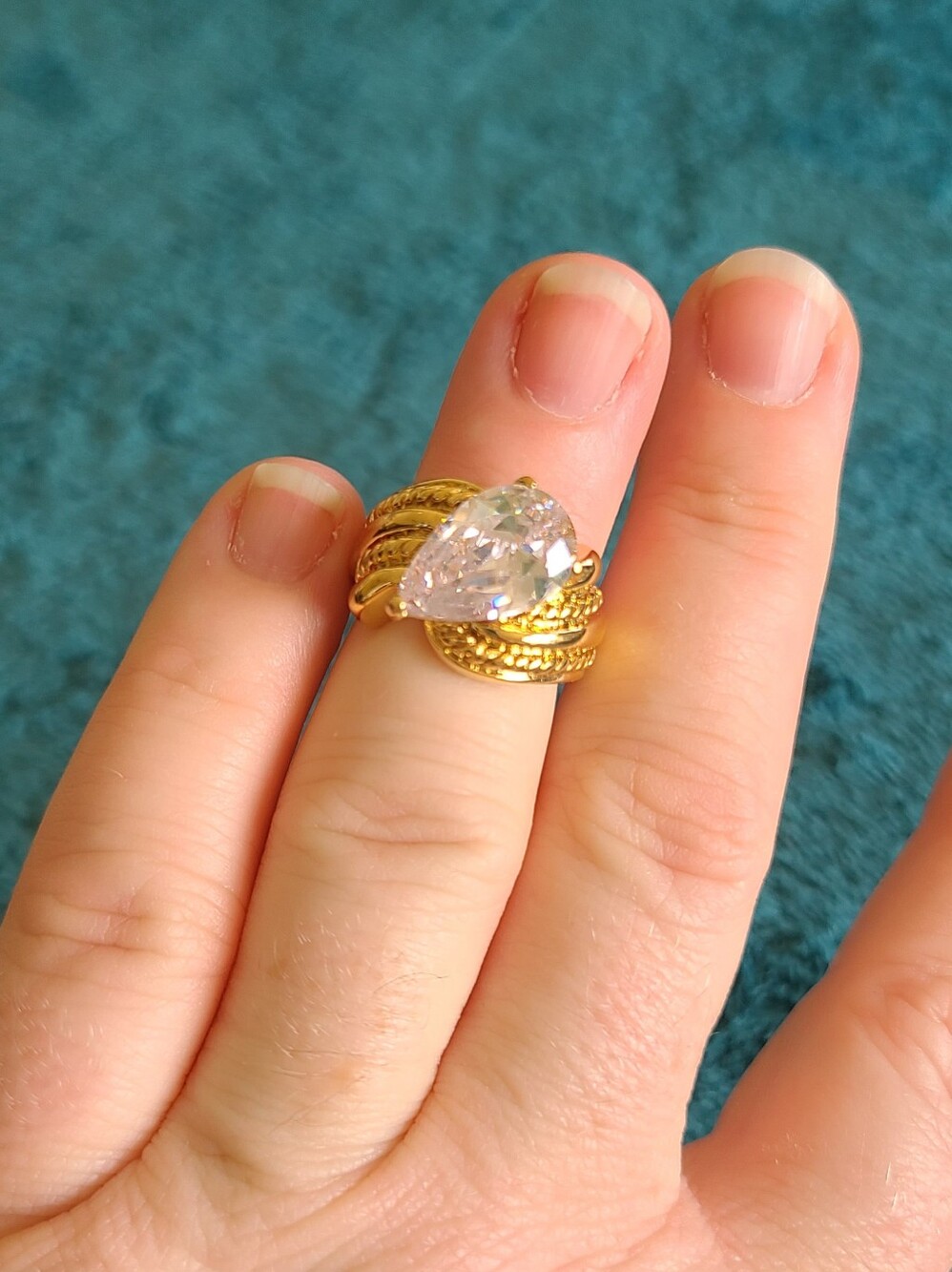 4.25ct White Sapphire Cocktail Ring